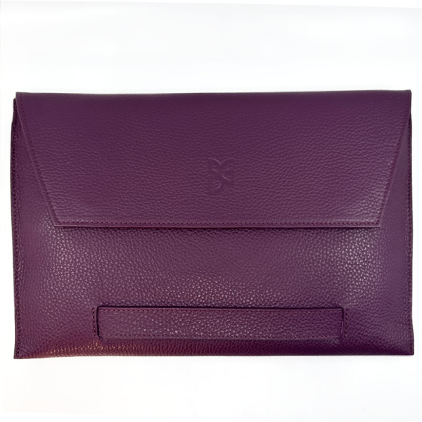 BGents leather Laptop Tablet, Couvert purple, front